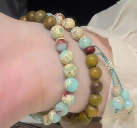 Agate & Sandalwood Ethnic Bracelet