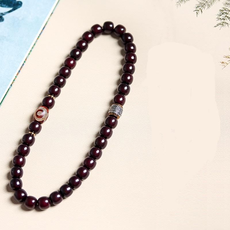 Mahogany Bodhi Root Double-Loop Bracelet