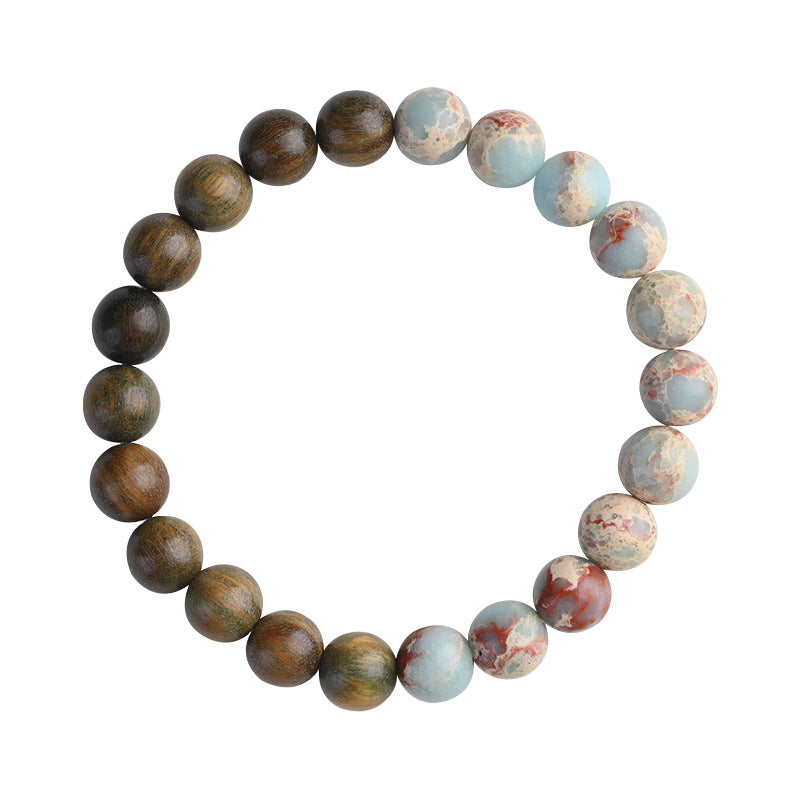 Agate & Sandalwood Ethnic Bracelet
