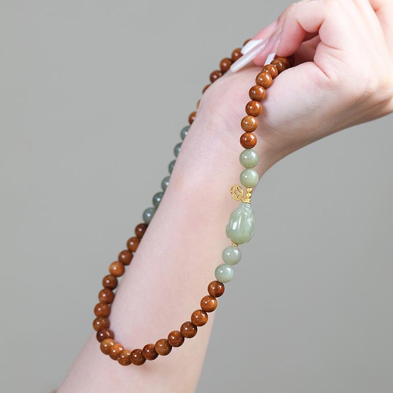 Jade Pi Xiu & Bodhi Mala Bracelet
