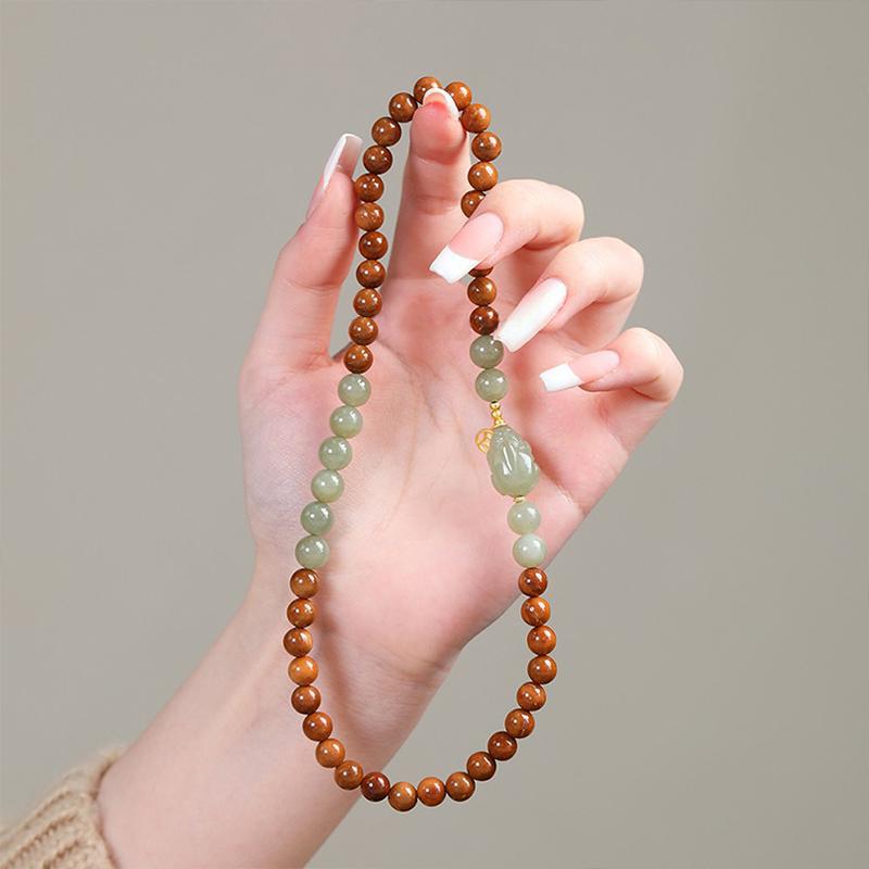 Jade Pi Xiu & Bodhi Mala Bracelet