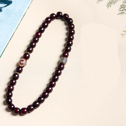Mahogany Bodhi Root Double-Loop Bracelet