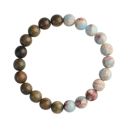 Agate & Sandalwood Ethnic Bracelet